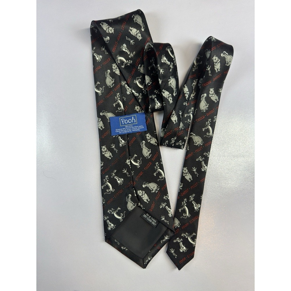 Disney Winnie the Pooh Friends Tie Mens Black Exquisite Apparel Fathers Day